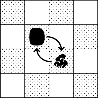 diagram: Cloak's feign movement