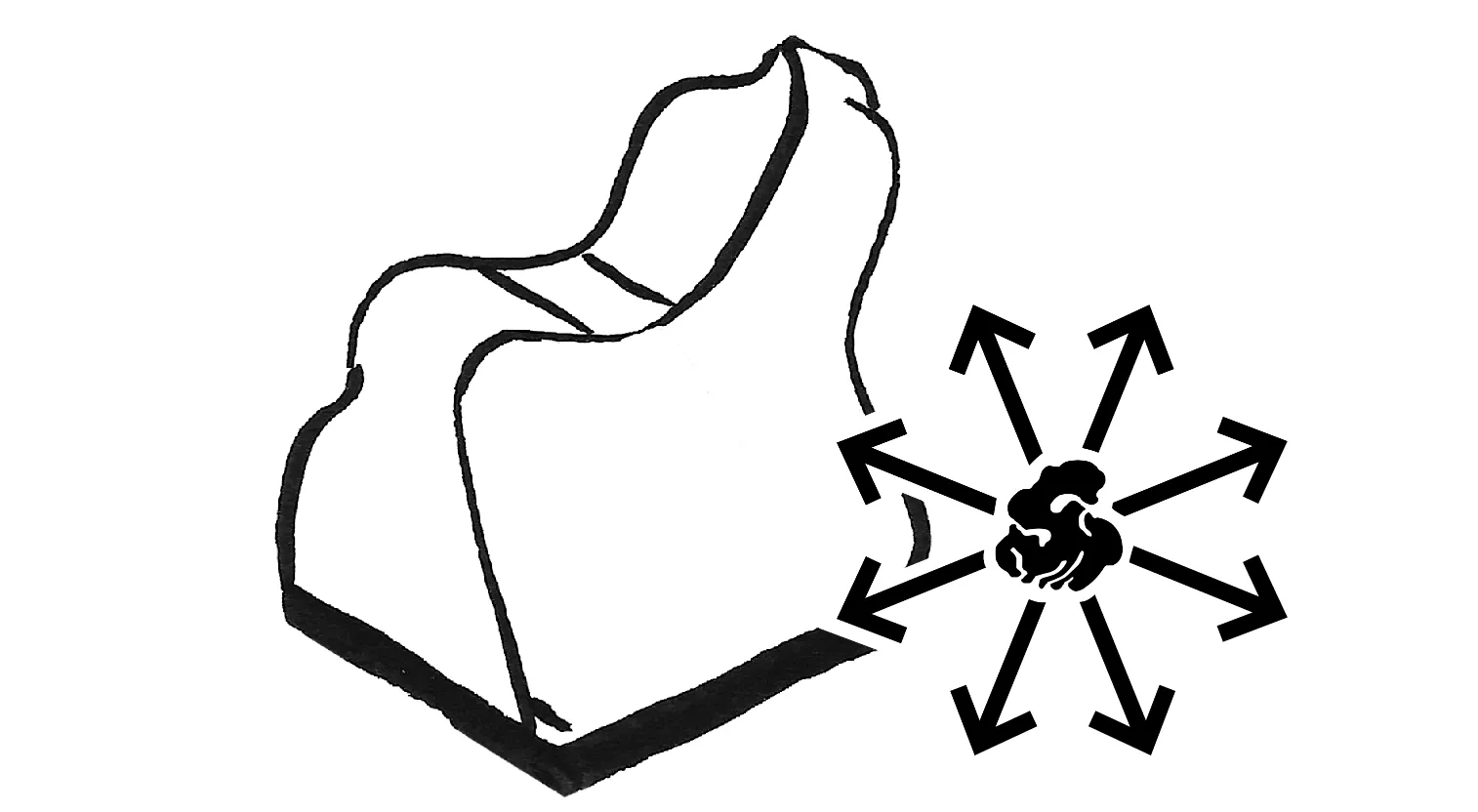 illustration: the Cloak piece and simplified movement diagram